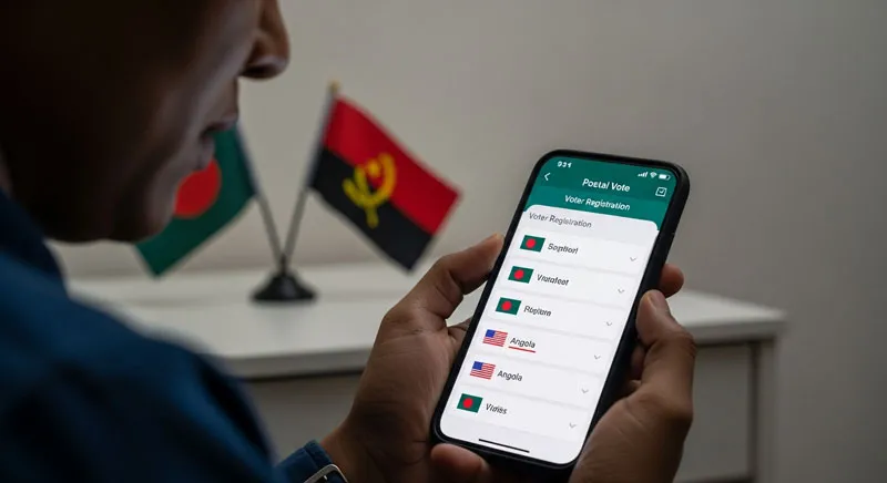 পোস্টাল ভোট অ্যাপে ‘অ্যাঙ্গোলা’ না থাকায় ভোটাধিকার থেকে বঞ্চিত হচ্ছেন ‘Angola’ প্রবাসী বাংলাদেশিরা